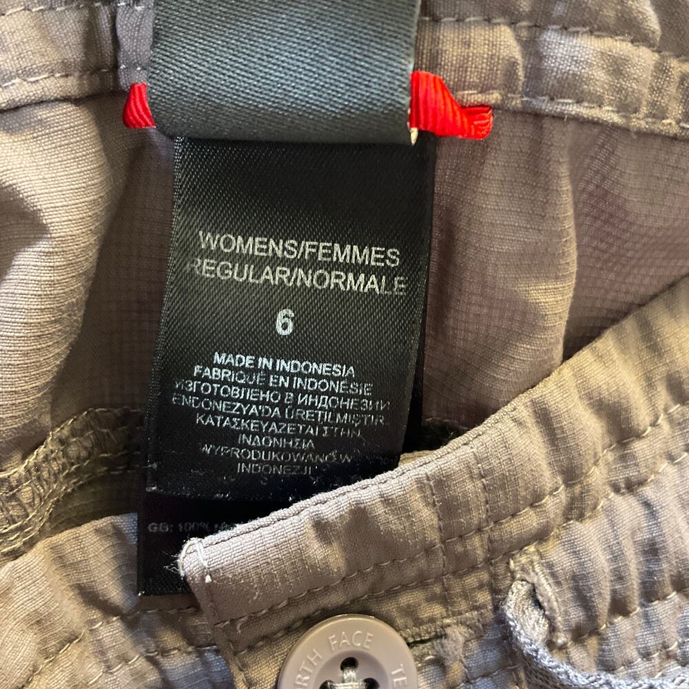 The North Face Womens 6 Taupe Gray Nylon Hiking Utility Pants Roll Tab Outdoor - Picture 6 of 10
